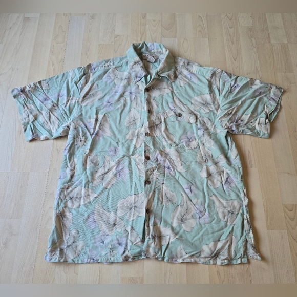 Boca Classics Island Wear 100% Silk Button Down Shirt Size XL - Picture 2 of 9